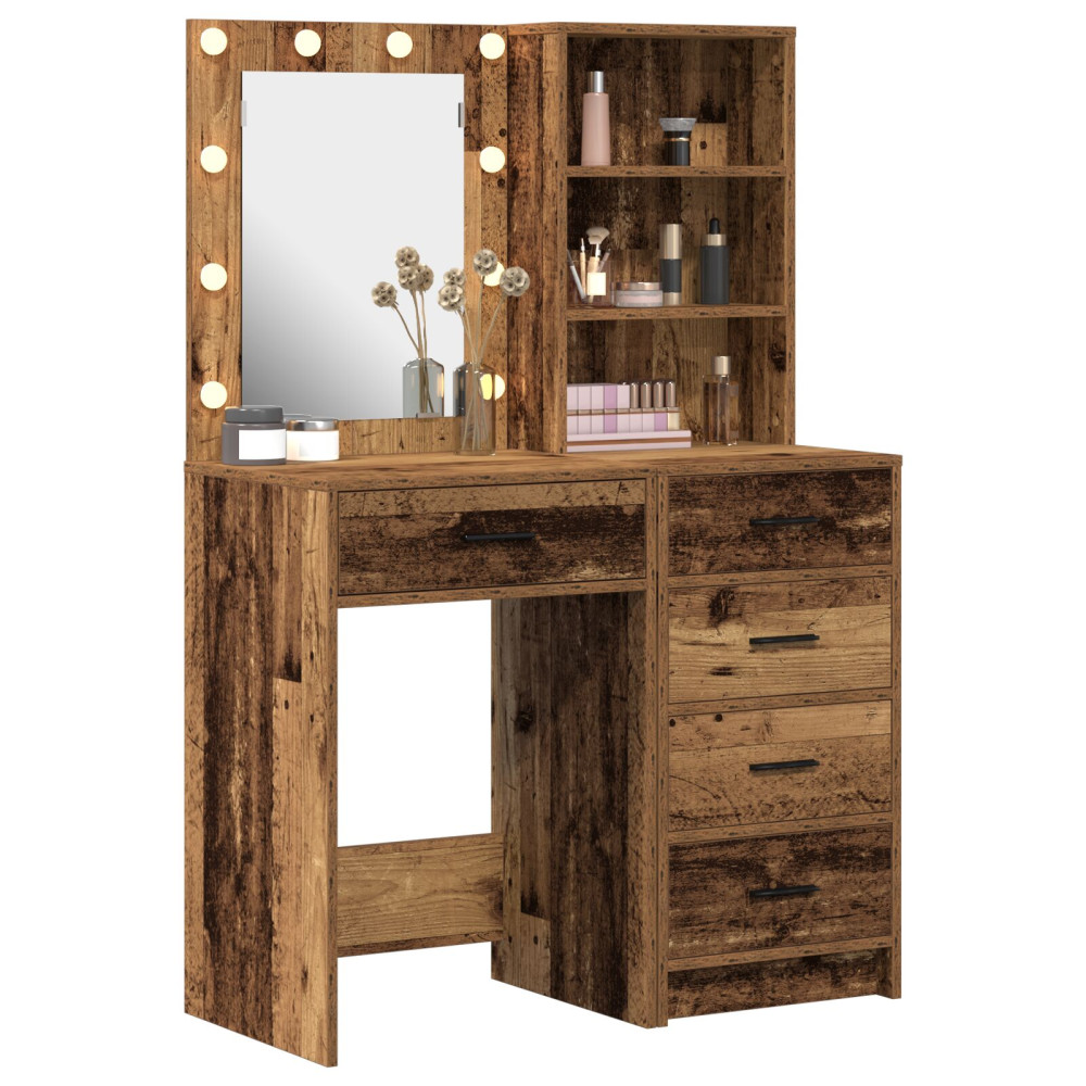 Produktbild för Smyckebord med låda 2 pcs Brun 50 x 41 x 135 cm Konstruerat trä