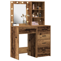 Produktbild för Smyckebord med låda 2 pcs Brun 50 x 41 x 135 cm Konstruerat trä