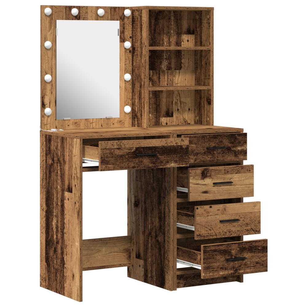 Produktbild för Smyckebord med låda 2 pcs Brun 50 x 41 x 135 cm Konstruerat trä