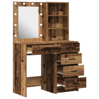 Produktbild för Smyckebord med låda 2 pcs Brun 50 x 41 x 135 cm Konstruerat trä