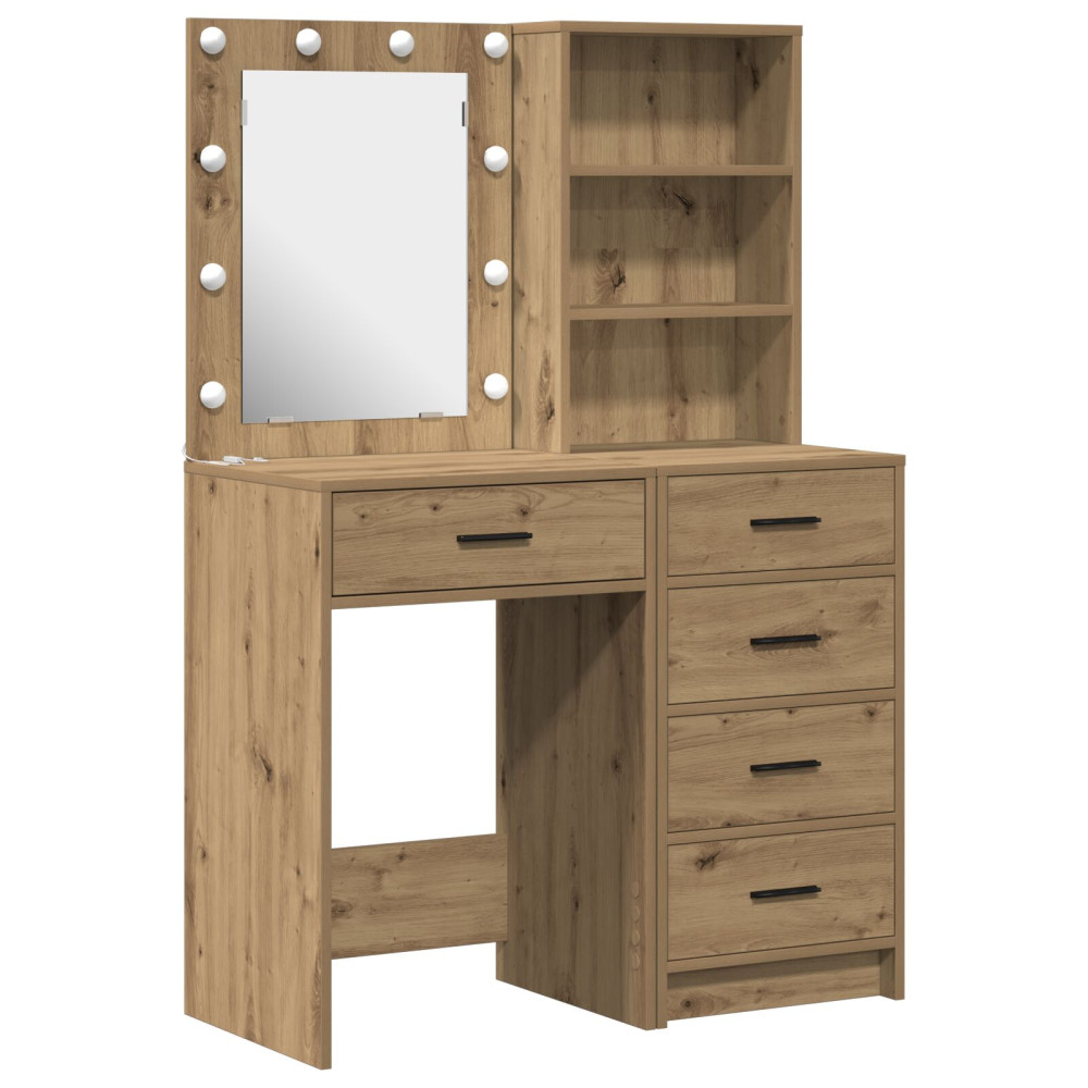 Produktbild för Smyckebord med låda 2 pcs Brun 50 x 41 x 135 cm Konstruerat trä