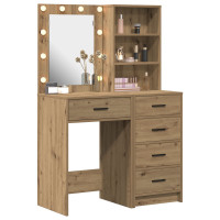 Produktbild för Smyckebord med låda 2 pcs Brun 50 x 41 x 135 cm Konstruerat trä