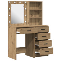 Produktbild för Smyckebord med låda 2 pcs Brun 50 x 41 x 135 cm Konstruerat trä