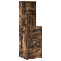 Produktbild för Smyckebord med spegelbelysning 3 pcs Brun Konstruerat trä