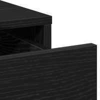 Produktbild för Smyckebord med spegelbelysning 2 pcs Svart Konstruerat trä