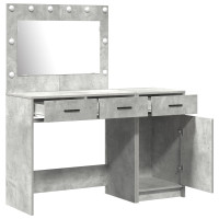 Produktbild för Smyckebord med spegelbelysning 2 pcs Grå Konstruerat trä