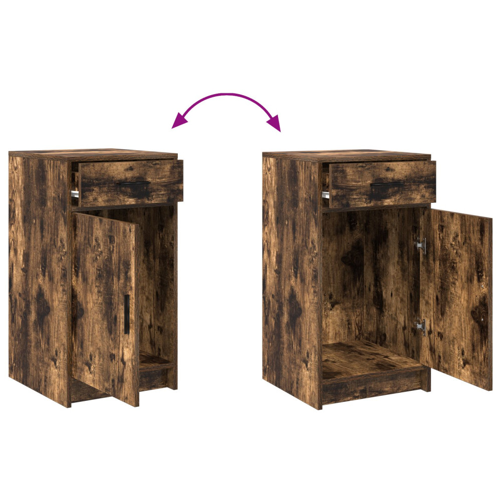 Produktbild för Smyckebord med spegelbelysning 2 pcs Brun Konstruerat trä
