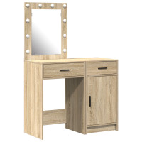 Produktbild för Smyckebord med låda 2 pcs Brun 50 x 41 x 135 cm Konstruerat trä
