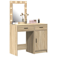 Produktbild för Smyckebord med låda 2 pcs Brun 50 x 41 x 135 cm Konstruerat trä