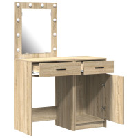 Produktbild för Smyckebord med låda 2 pcs Brun 50 x 41 x 135 cm Konstruerat trä