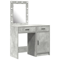 Produktbild för Smyckebord med låda 2 pcs Grå 50 x 41 x 135 cm Konstruerat trä