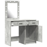 Produktbild för Smyckebord med låda 2 pcs Grå 50 x 41 x 135 cm Konstruerat trä