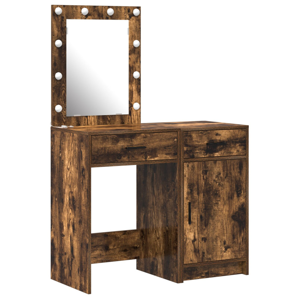 Produktbild för Smyckebord med låda 2 pcs Brun 50 x 41 x 135 cm Konstruerat trä