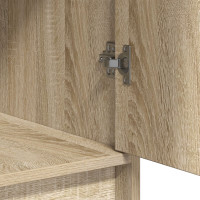 Produktbild för Smyckebord med spegelbelysning 3 pcs Brun Konstruerat trä