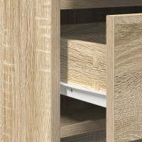 Produktbild för Smyckebord med spegelbelysning 3 pcs Brun Konstruerat trä