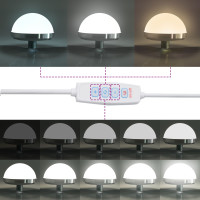 Produktbild för Smyckebord med spegelbelysning 3 pcs Brun Konstruerat trä