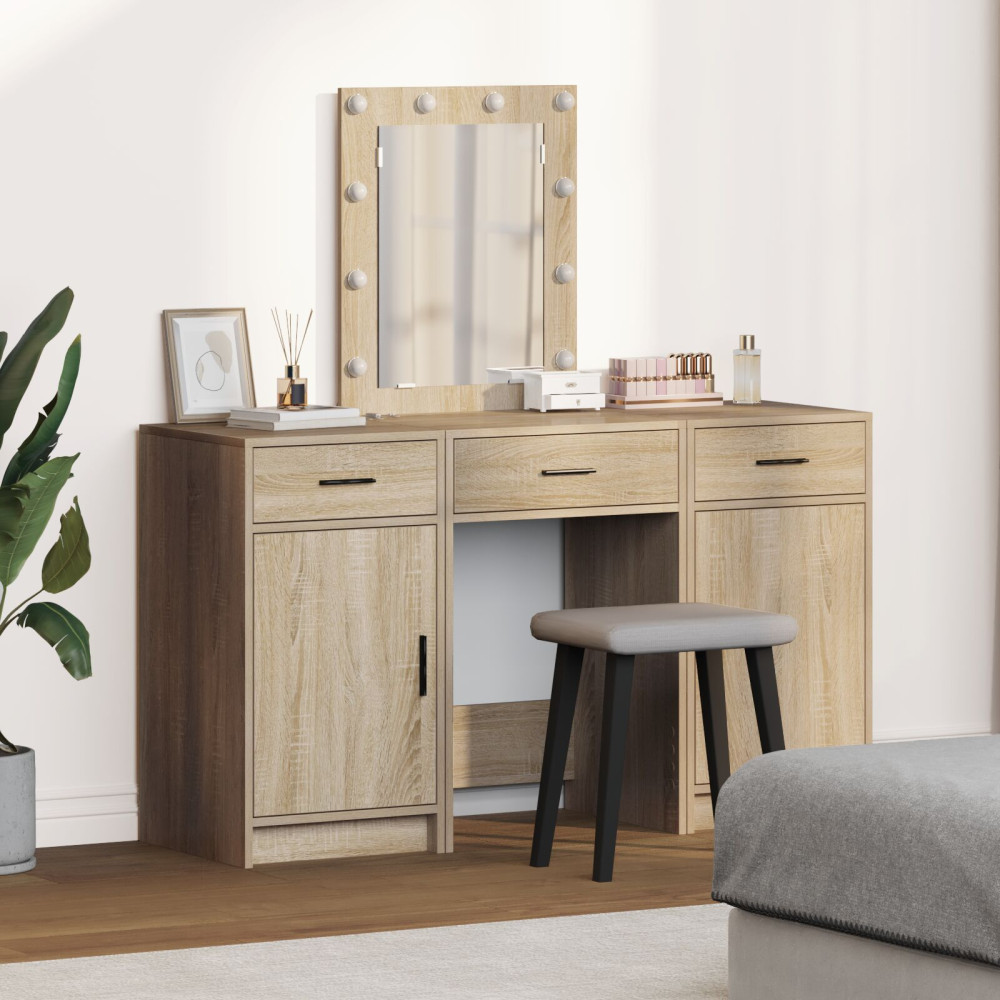 Produktbild för Smyckebord med låda Brun 50 x 41 x 135 cm Konstruerat trä