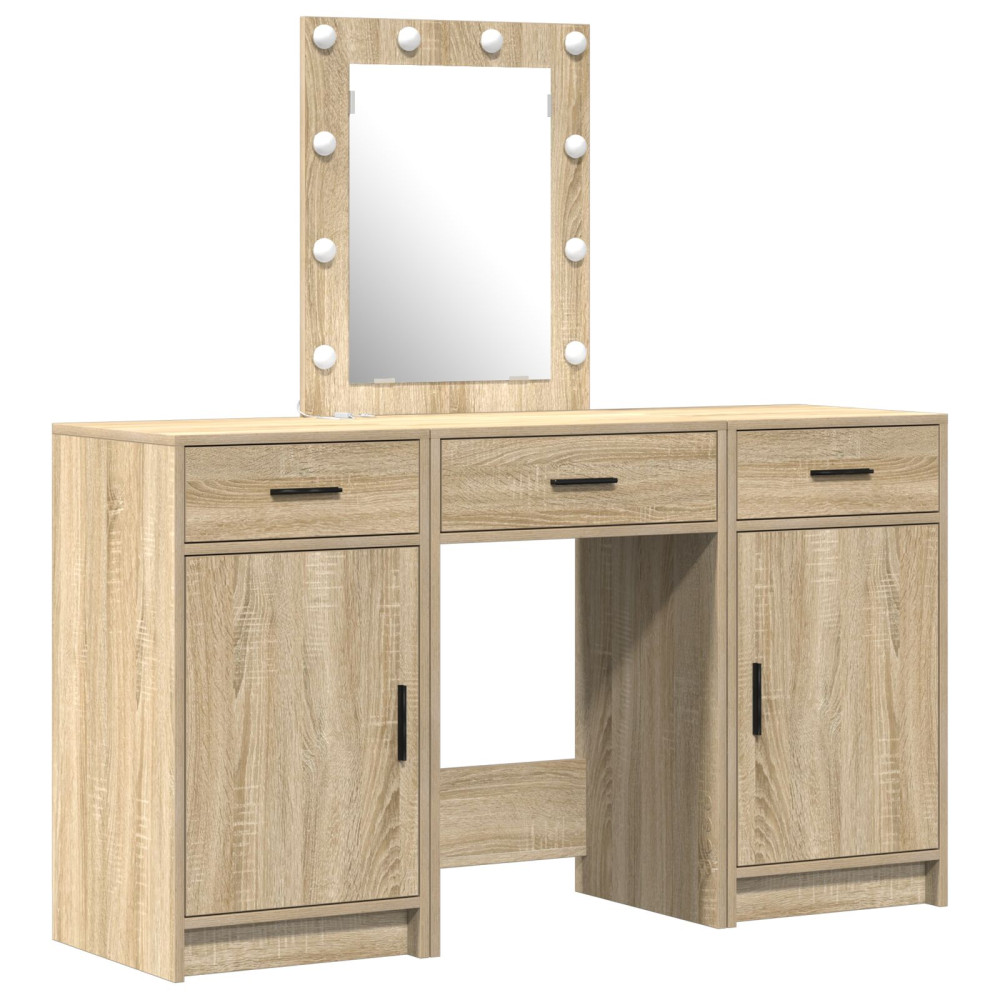 Produktbild för Smyckebord med låda Brun 50 x 41 x 135 cm Konstruerat trä