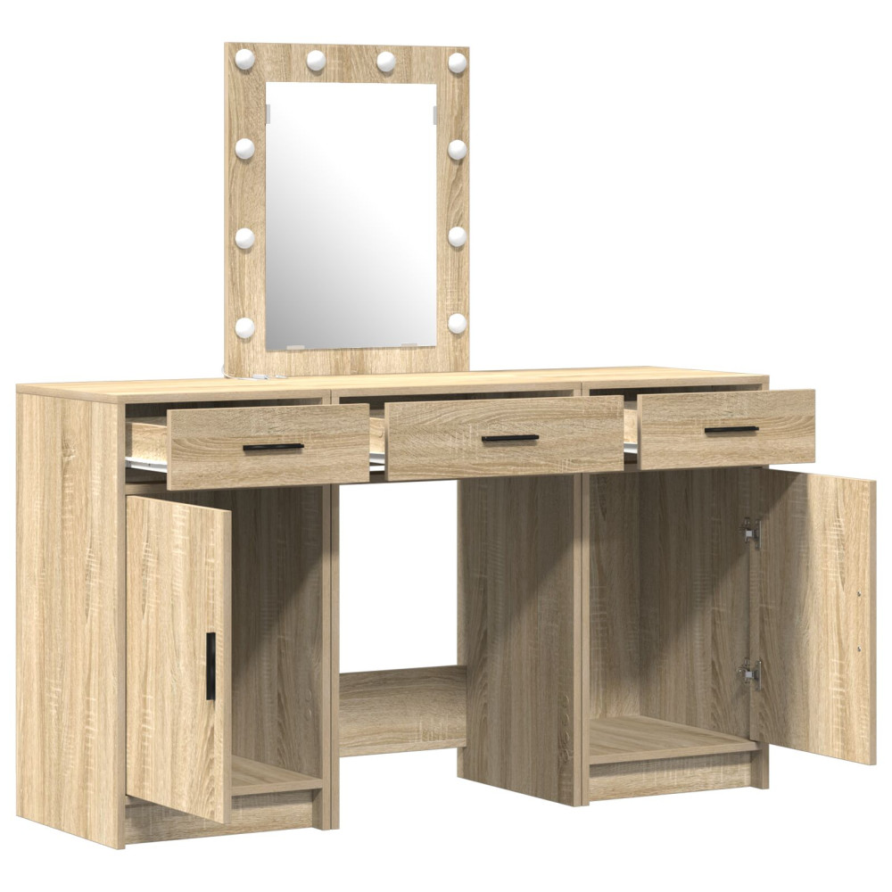 Produktbild för Smyckebord med låda Brun 50 x 41 x 135 cm Konstruerat trä