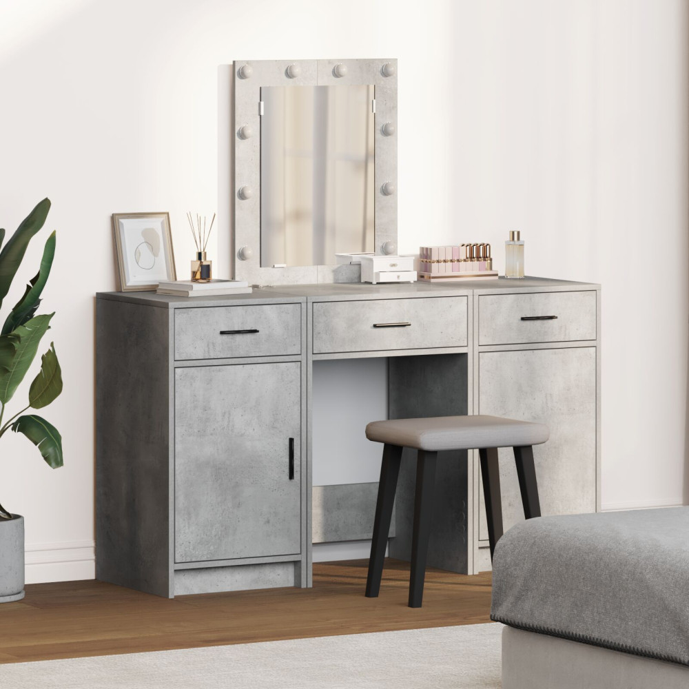 Produktbild för Smyckebord med låda Grå 50 x 41 x 135 cm Konstruerat trä