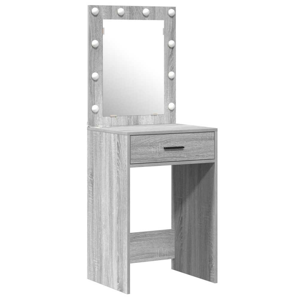 Produktbild för Smyckebord med låda Grå 50 x 41 x 135 cm Konstruerat trä