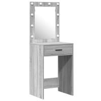 Produktbild för Smyckebord med låda Grå 50 x 41 x 135 cm Konstruerat trä