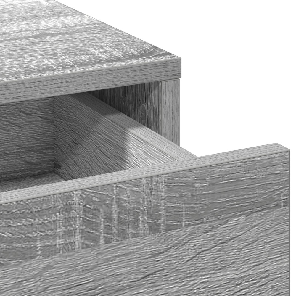 Produktbild för Smyckebord med låda Grå 50 x 41 x 135 cm Konstruerat trä
