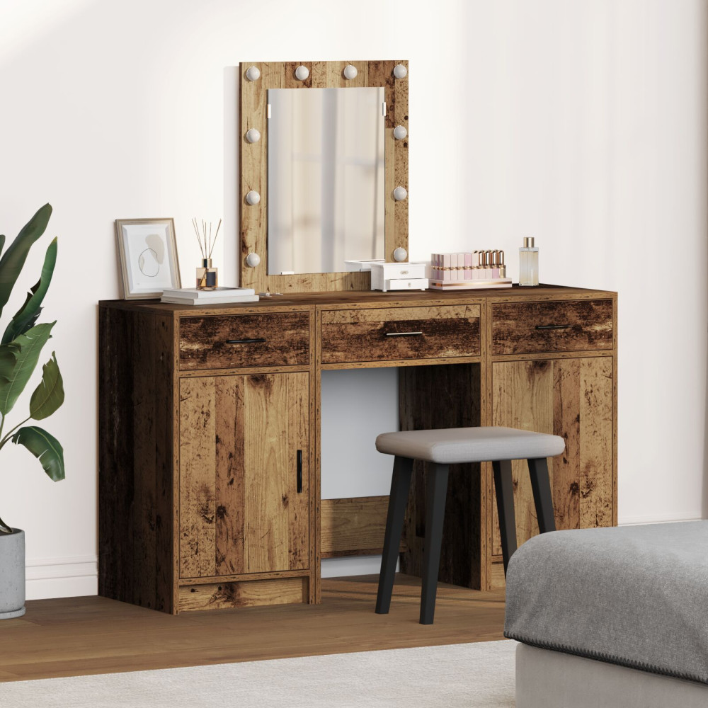 Produktbild för Smyckebord med låda Brun 50 x 41 x 135 cm Konstruerat trä