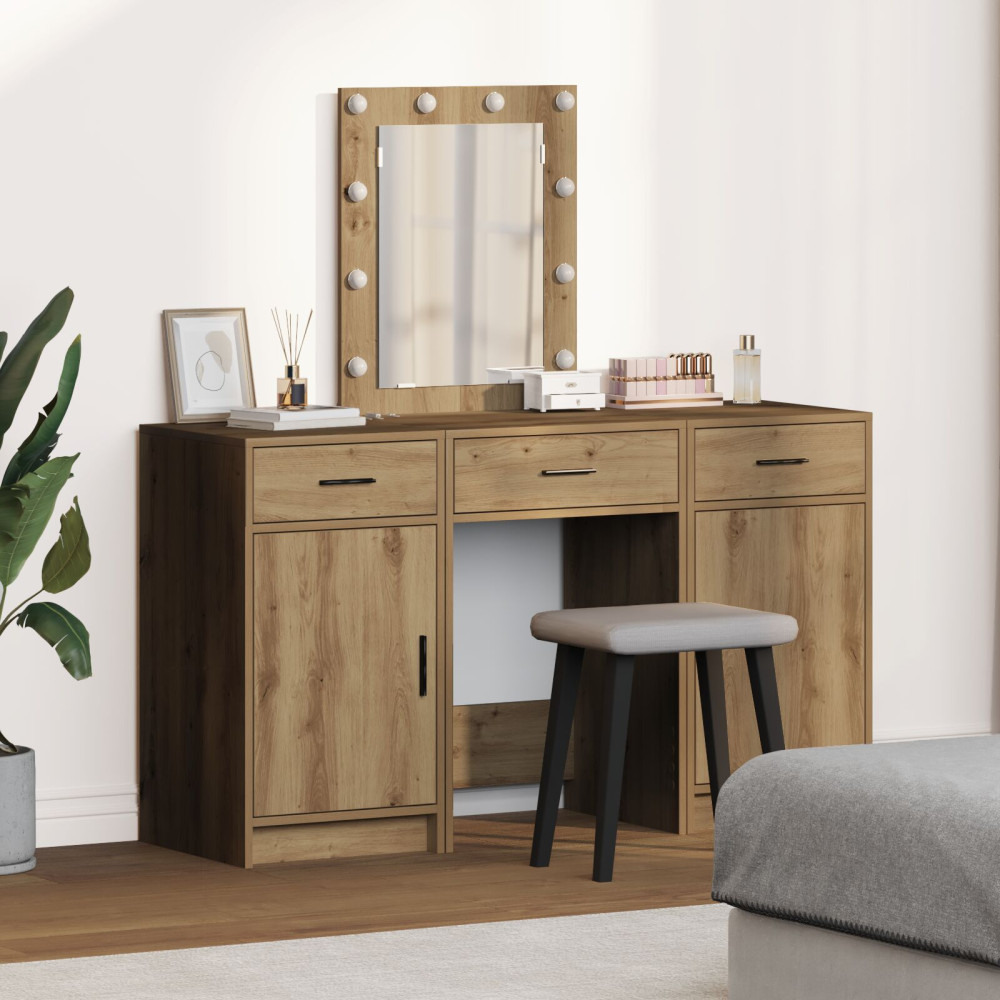 Produktbild för Smyckebord med låda Brun 50 x 41 x 135 cm Konstruerat trä