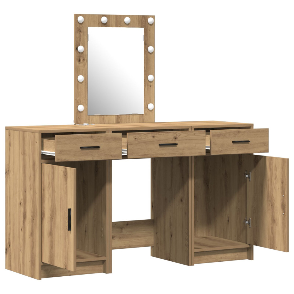 Produktbild för Smyckebord med låda Brun 50 x 41 x 135 cm Konstruerat trä