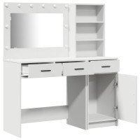 Produktbild för Smyckebord med spegelbelysning 2 pcs Vit Konstruerat trä