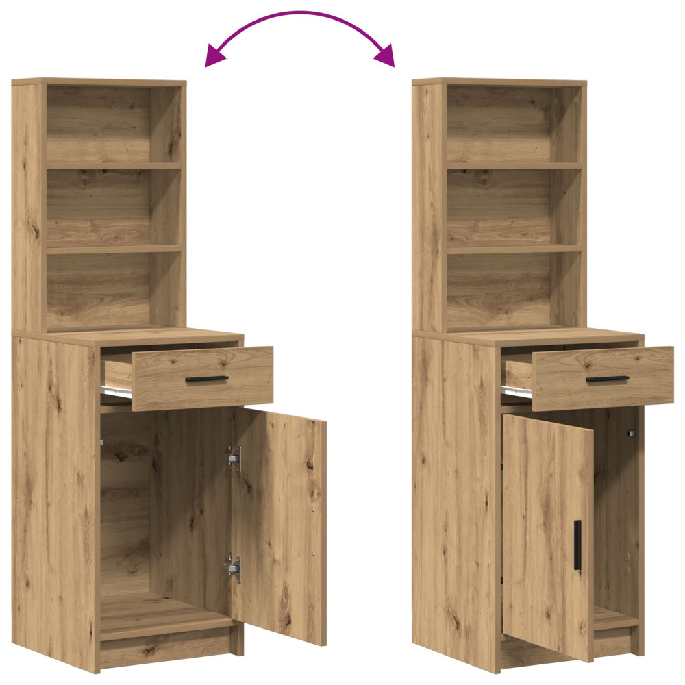 Produktbild för Smyckebord med spegelbelysning 2 pcs Brun Konstruerat trä