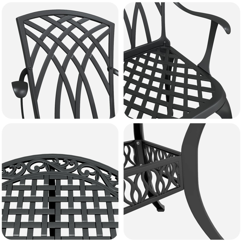 Produktbild för Trädgårdsmöbelset 5 pcs Svart Aluminium
