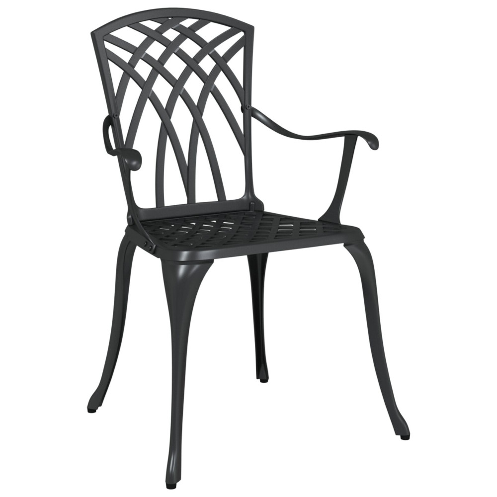 Produktbild för Trädgårdsmöbelset 5 pcs Svart Aluminium