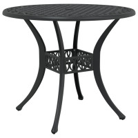 Produktbild för Trädgårdsmöbelset 5 pcs Svart Aluminium