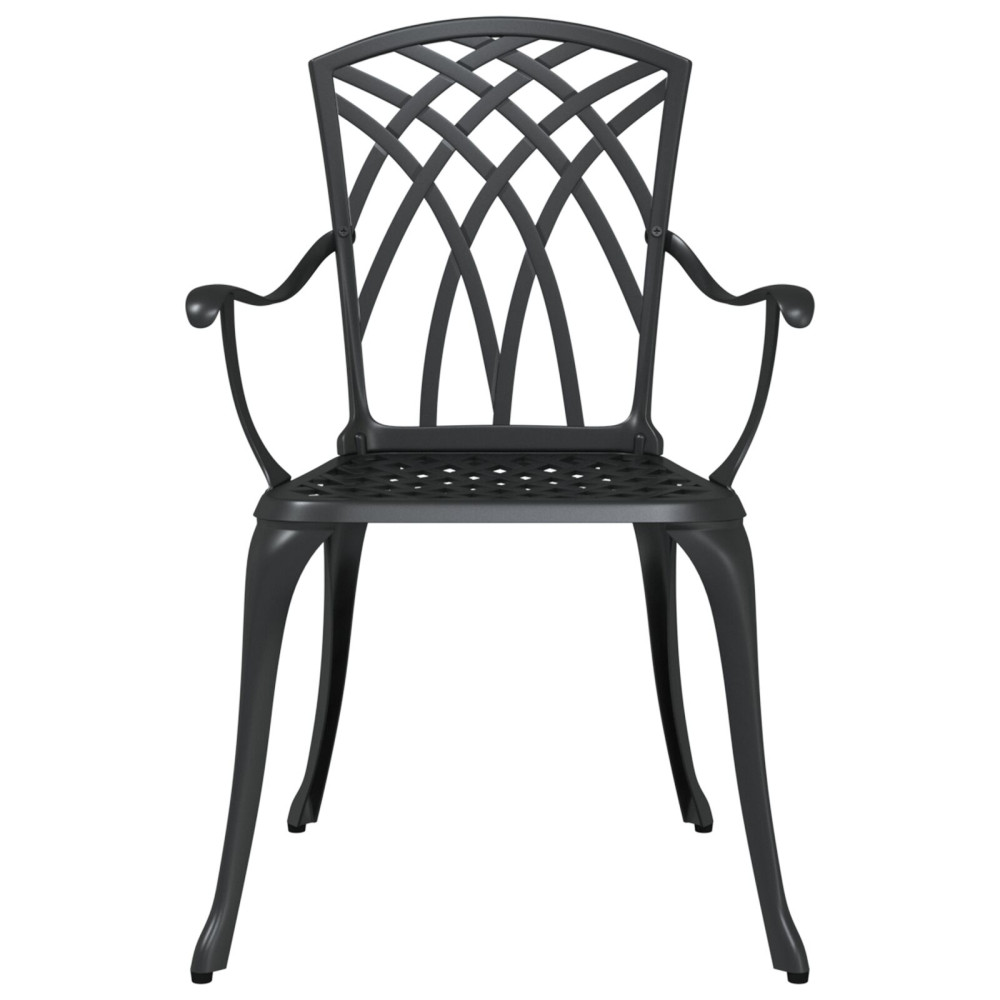 Produktbild för Trädgårdsmöbelset 5 pcs Svart Aluminium