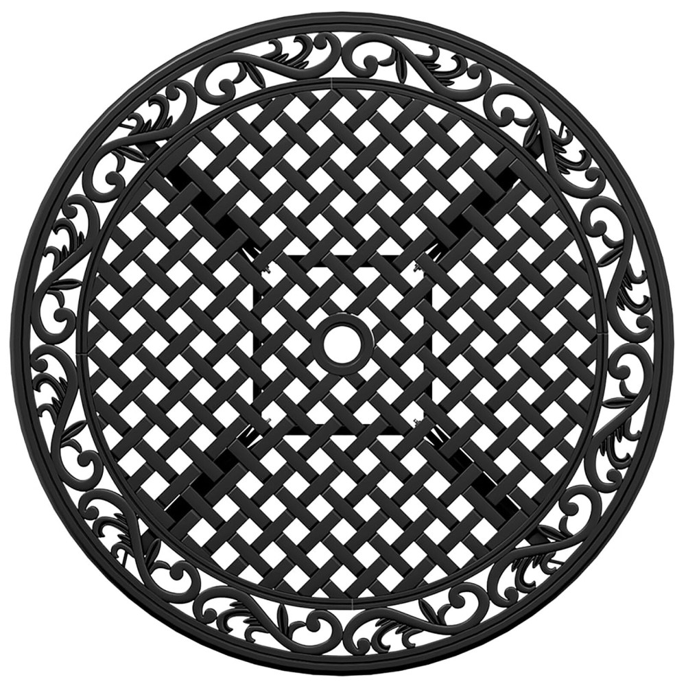 Produktbild för Trädgårdsmöbelset 5 pcs Svart Aluminium