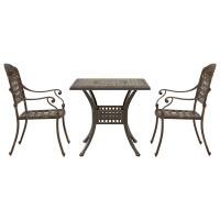Produktbild för Trädgårdsbord Set 3 pcs Brons Gjutet Aluminium