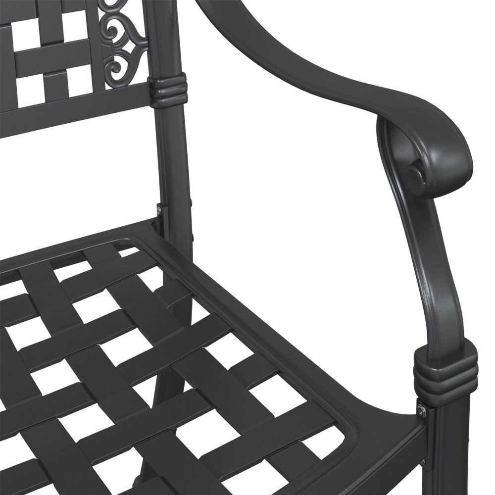 Produktbild för Trädgårdsbord Set 3 pcs Svart Gjutet Aluminium