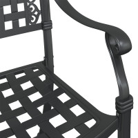 Produktbild för Trädgårdsbord Set 3 pcs Svart Gjutet Aluminium