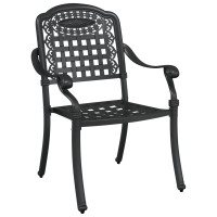 Produktbild för Trädgårdsbord Set 3 pcs Svart Gjutet Aluminium