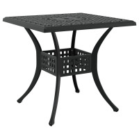 Produktbild för Trädgårdsbord Set 3 pcs Svart Gjutet Aluminium