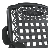 Produktbild för Trädgårdsbord Set 3 pcs Svart Gjutet Aluminium
