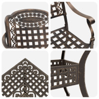 Produktbild för Trädgårdsbord Set 5 pcs Brons Gjutet Aluminium