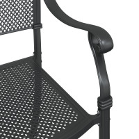 Produktbild för Trädgårdsbord Set 3 pcs Svart Gjutet Aluminium