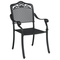 Produktbild för Trädgårdsbord Set 3 pcs Svart Gjutet Aluminium