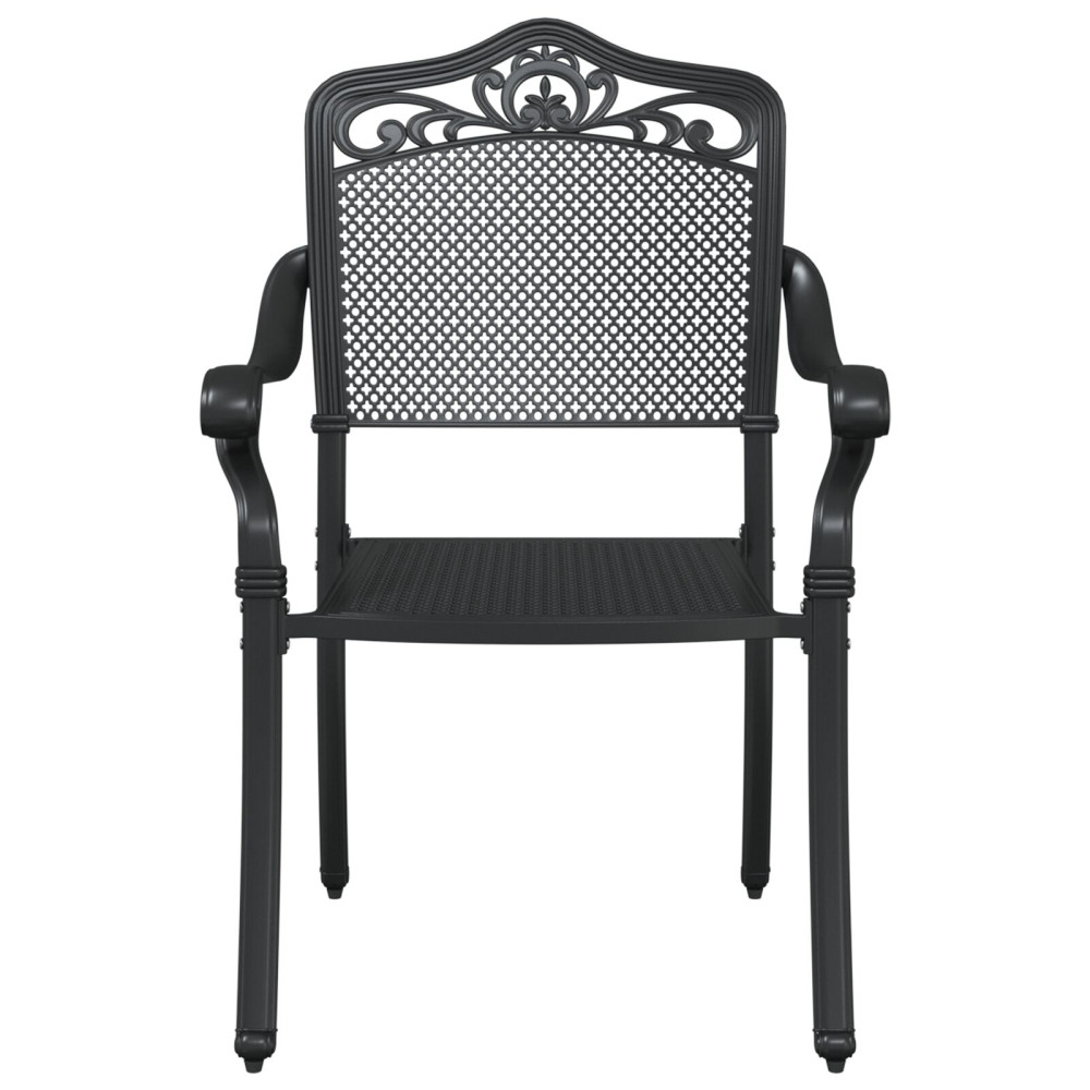 Produktbild för Trädgårdsbord Set 3 pcs Svart Gjutet Aluminium