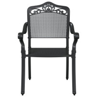 Produktbild för Trädgårdsbord Set 3 pcs Svart Gjutet Aluminium