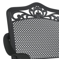 Produktbild för Trädgårdsbord Set 3 pcs Svart Gjutet Aluminium