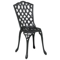 Produktbild för Trädgårdsbord Set 3 pcs Svart Gjutet Aluminium